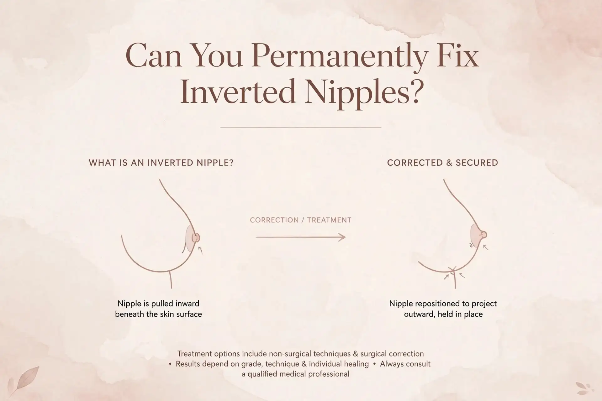 Inverted nipple correction and treatment options