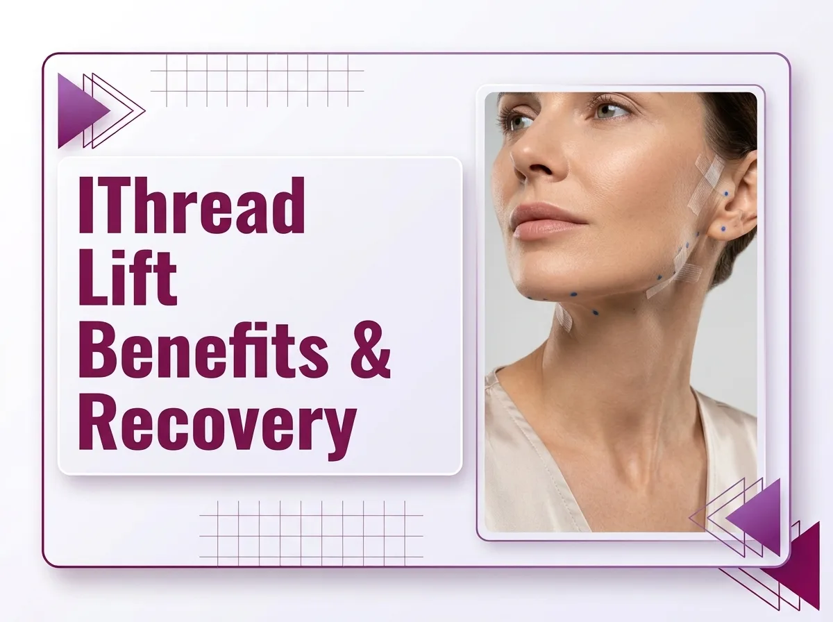 Face thread lift planning illustration showing temporary suture support in facial soft tissue