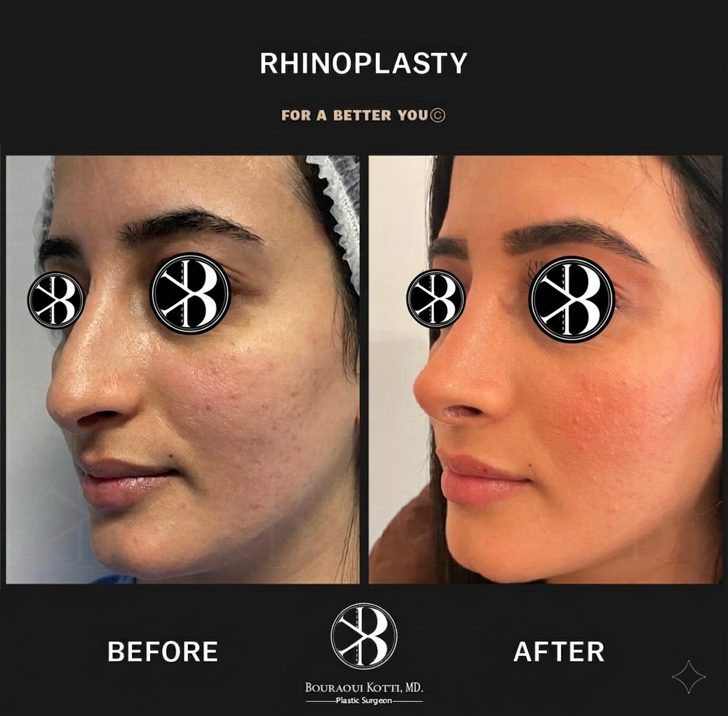 Rhinoplasty before and after clinical result