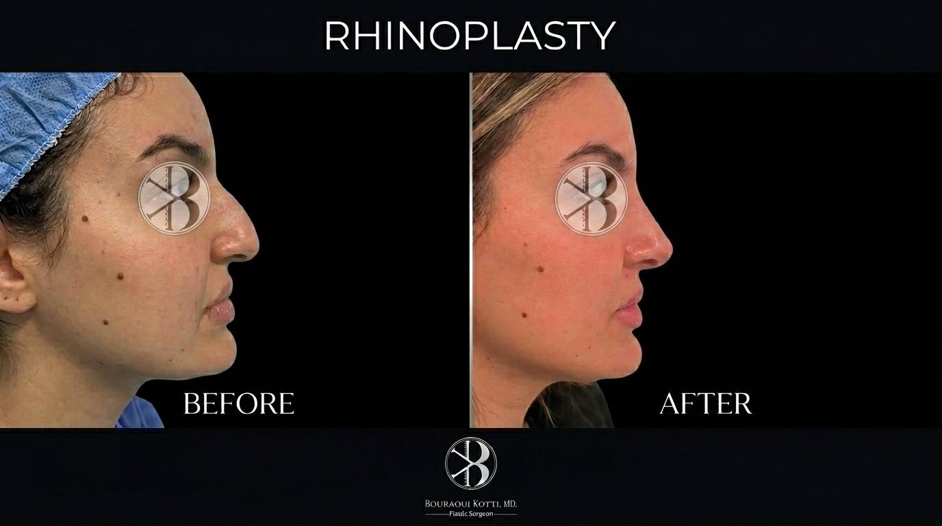 Rhinoplasty before and after clinical result