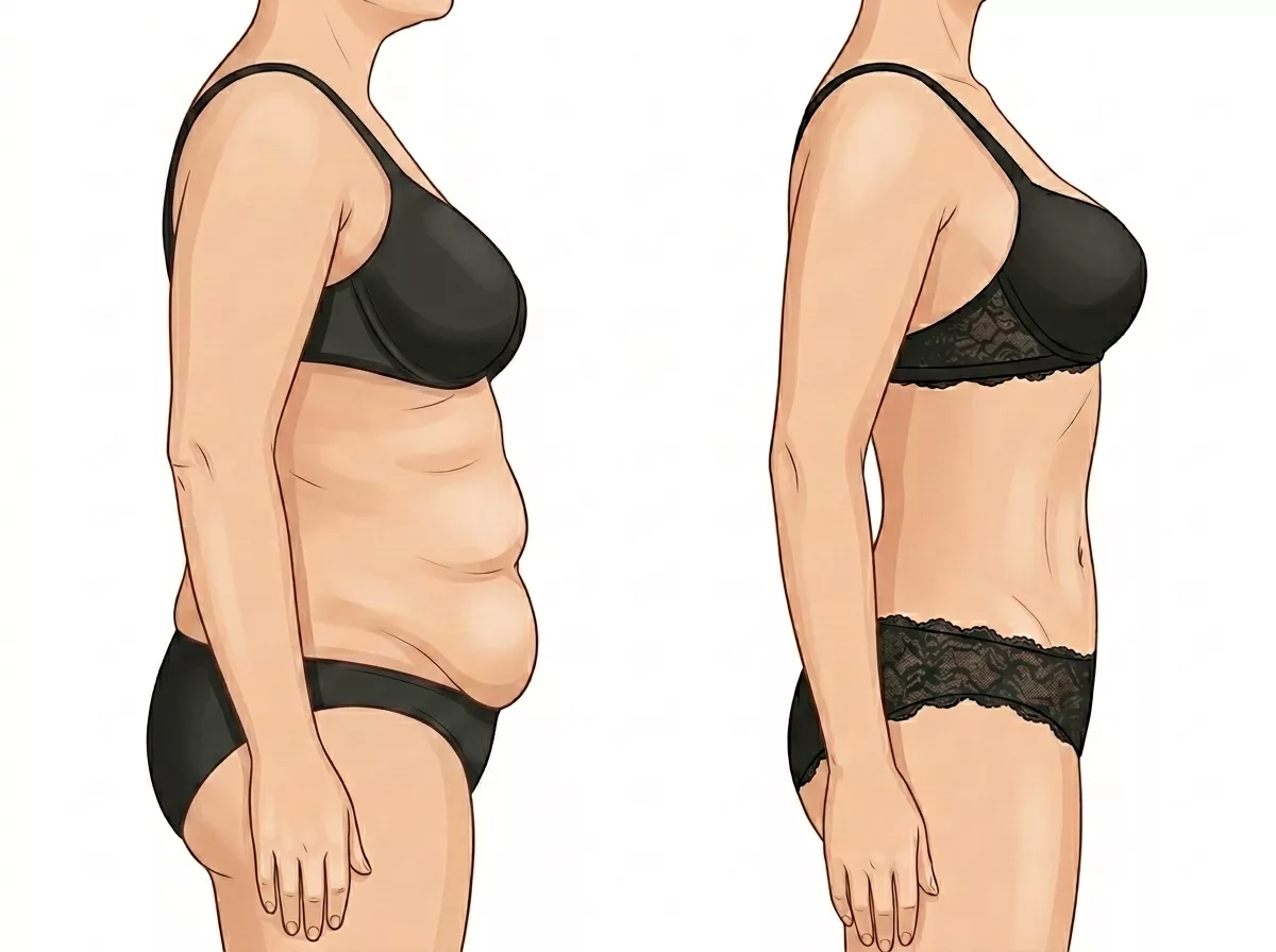 Tummy tuck abdominoplasty clinical results in Dubai — flat stomach and abdominal wall repair